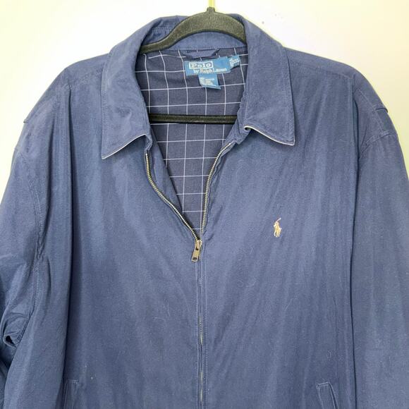 Vintage Polo Ralph Lauren Men Size XXL Jacket Blue Polyester Shell Cotton Lined - Picture 1 of 9